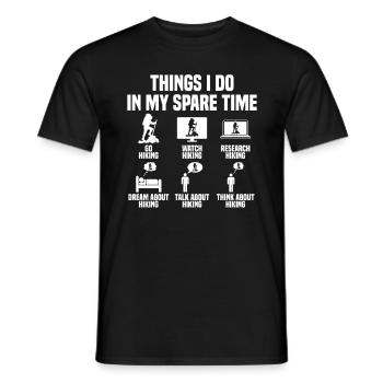 Dinge die ich in meiner Freizeit mache Wandern - Männer T-Shirt - Schwarz - Vorne - AI Model Male 178 light (178cm)