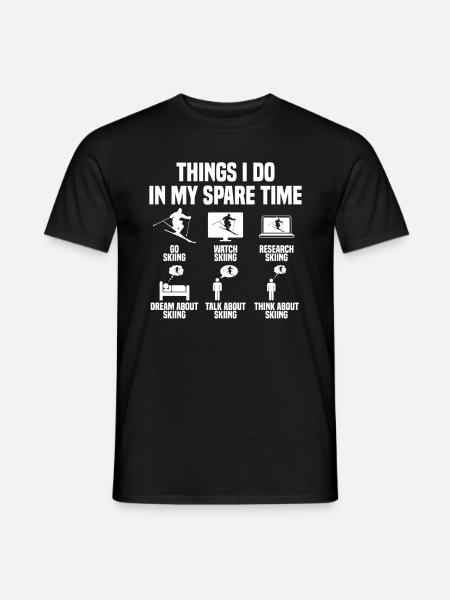 Ting jeg laver i min fritid Ski - Mænd T-shirt - sort