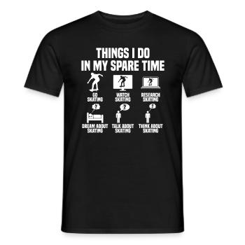 Things I do in my free time Skating - Men's T-Shirt - black - Front - AI Model Male 178 light (178cm)
