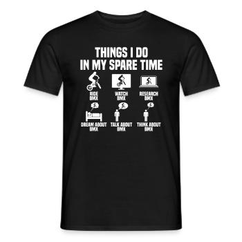 Dinge die ich in meiner Freizeit mache BMX - Männer T-Shirt - Schwarz - Vorne - AI Model Male 178 light (178cm)