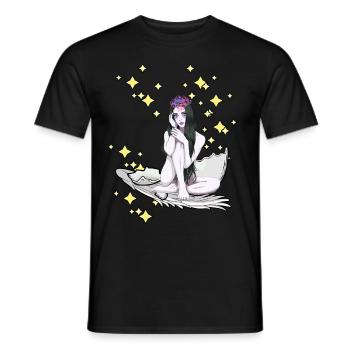 Fantasy Elf Fairy Tarum Playful Nostalgic Retro - Men's T-Shirt - black - Front - AI Model Male 178 light (178cm)