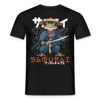 Samurai Frog Kawaii Japanese Ninja Frog - Men's T-Shirt - black - Front - AI Model Male 178 light (178cm)