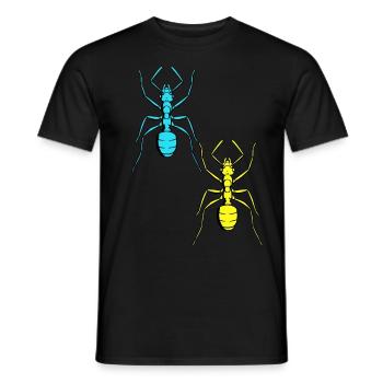 Fourmi rétro Vintage des années 80 insectes fourmis des années 90 - T-shirt homme - noir - Devant - AI Model Male 178 light (178cm)