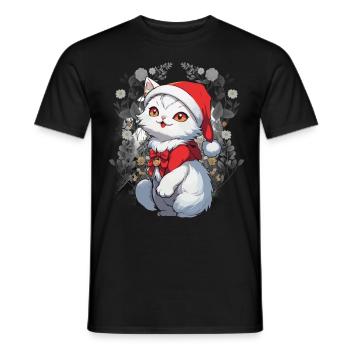 Cat, Fairy Tale, Fairy Tale Character, Cats, Cat, Child - Men's T-Shirt - black - Front - AI Model Male 178 light (178cm)