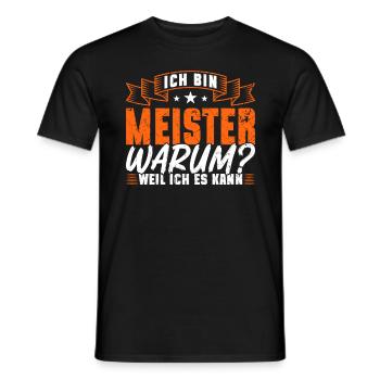 Maître parce que je peux le faire Examen de maître de métier - T-shirt homme - noir - Devant - AI Model Male 178 light (178cm)