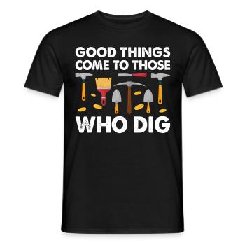 Archaeology for Men, Women, Anthropology - Men's T-Shirt - black - Front - AI Model Male 178 light (178cm)