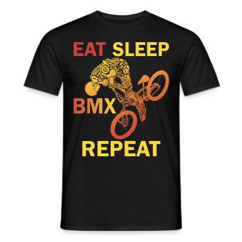 Eat Sleep Bmx Repeat Bicycle Racer - Männer T-Shirt - Schwarz - Vorne - AI Model Male 178 light (178cm)