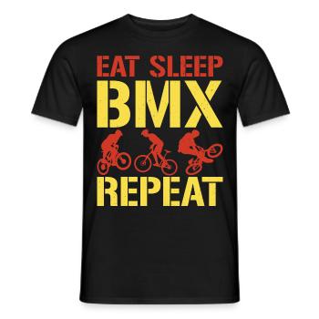 Eat Sleep Bmx Repeat Bicycle Racer - Männer T-Shirt - Schwarz - Vorne - AI Model Male 178 light (178cm)