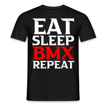 Eat Sleep Bmx Repeat Bicycle Racer - Männer T-Shirt - Schwarz - Vorne - AI Model Male 178 light (178cm)