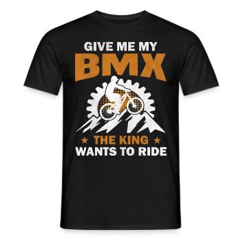 BMX Rider Vélo Stunt Racing Enfants Garçons - T-shirt homme - noir - Devant - AI Model Male 178 light (178cm)