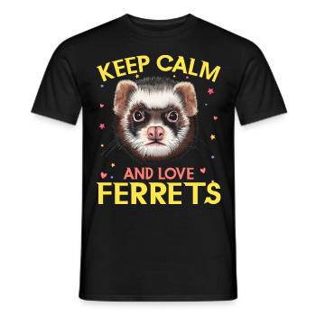 Frettchen - Männer T-Shirt - Schwarz - Vorne - AI Model Male 178 light (178cm)