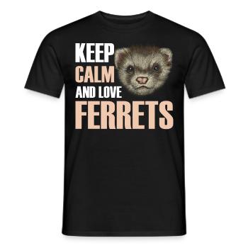 Frettchen - Männer T-Shirt - Schwarz - Vorne - AI Model Male 178 light (178cm)