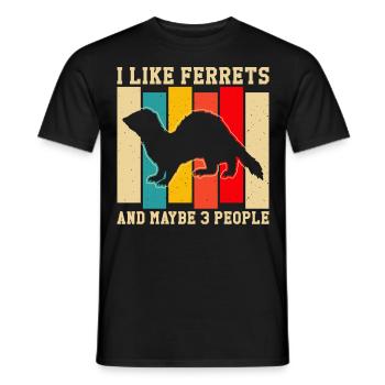 Ferret Paws Frettchenliebhaber-kleidung Für Männer - Männer T-Shirt - Schwarz - Vorne - AI Model Male 178 light (178cm)