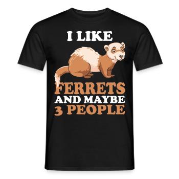 Ferret I like ferrets - Men's T-Shirt - black - Front - AI Model Male 178 light (178cm)