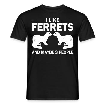 Ferret I like ferrets - Men's T-Shirt - black - Front - AI Model Male 178 light (178cm)