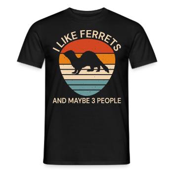Vintage ferret I like ferrets - Men's T-Shirt - black - Front - AI Model Male 178 light (178cm)