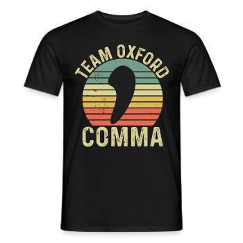 Équipe Oxford Virgule Grammaire Police Professeur d’Anglais - T-shirt homme - noir - Devant - AI Model Male 178 light (178cm)