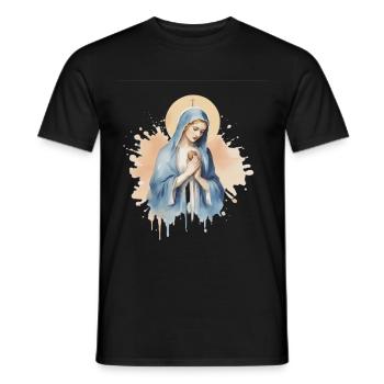 Virgin Mary Jesus God Church Christianity - Men's T-Shirt - black - Front - AI Model Male 178 light (178cm)
