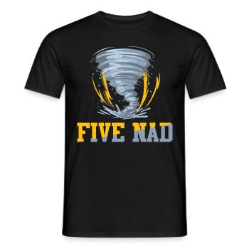 Kids Five-nado Warning 5th Birthday Tornado Themed - Men's T-Shirt - black - Front - AI Model Male 178 light (178cm)