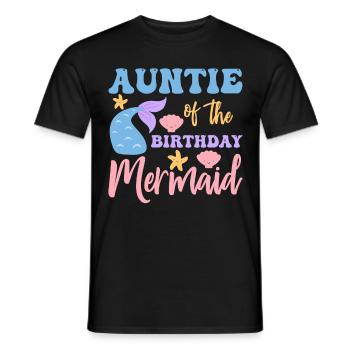 Tante Des Geburtstags-meerjungfrau-designs - Männer T-Shirt - Schwarz - Vorne - AI Model Male 178 light (178cm)