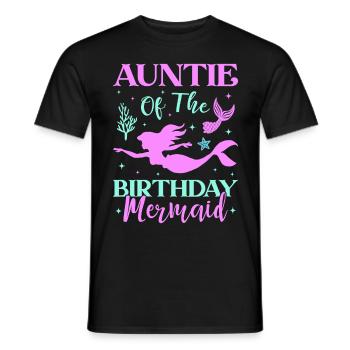 Tante Des Geburtstags-meerjungfrau-designs - Männer T-Shirt - Schwarz - Vorne - AI Model Male 178 light (178cm)
