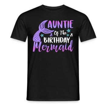 Tante Des Geburtstags-meerjungfrau-designs - Männer T-Shirt - Schwarz - Vorne - AI Model Male 178 light (178cm)