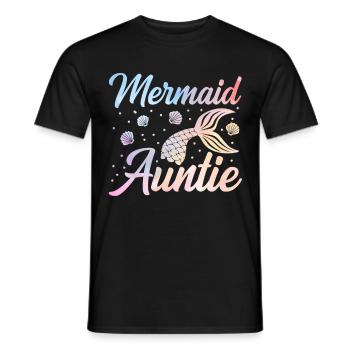 Meerjungfrau Tante Lustige Tante Frauen - Männer T-Shirt - Schwarz - Vorne - AI Model Male 178 light (178cm)