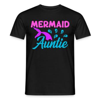 Meerjungfrau Tante Lustige Tante Frauen - Männer T-Shirt - Schwarz - Vorne - AI Model Male 178 light (178cm)