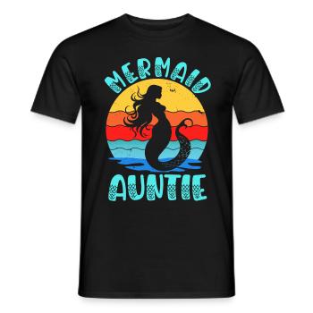 Meerjungfrau Tante Lustige Tante Frauen - Männer T-Shirt - Schwarz - Vorne - AI Model Male 178 light (178cm)