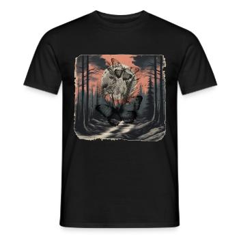 Forêt, Sombre, Insectes, Papillon, Papillon, Nature - T-shirt homme - noir - Devant - AI Model Male 178 light (178cm)