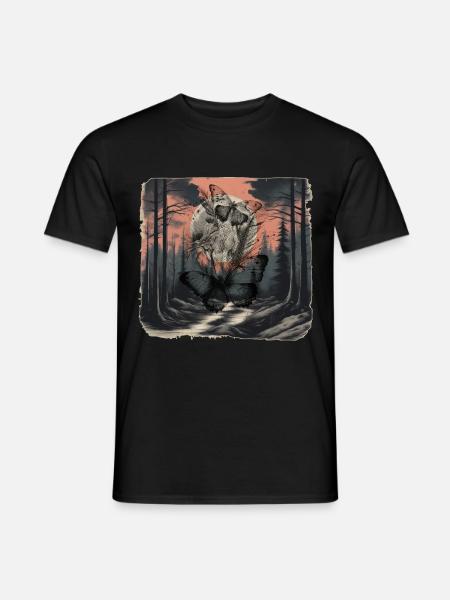 Wald Dark Insekten Schmetterling Falter Natur - Männer T-Shirt - Schwarz