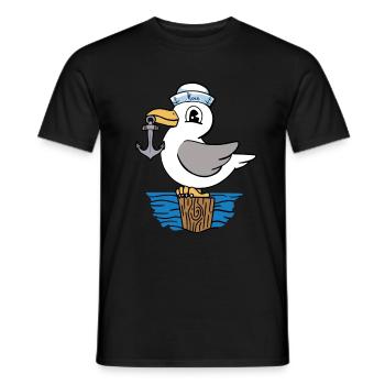 Möwe Anker maritim Matrose Seemann Kinder - Männer T-Shirt - Schwarz - Vorne - AI Model Male 178 light (178cm)