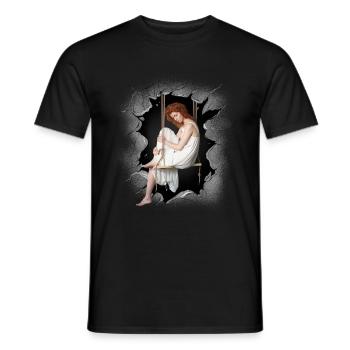 Fille Émotions Sentiments Dépression Deuil - T-shirt homme - noir - Devant - AI Model Male 178 light (178cm)