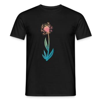 Flower, Nature, Botany - Men's T-Shirt - black - Front - AI Model Male 178 light (178cm)