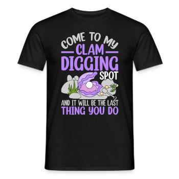 Digging mussels with enthusiasm for mussels - Men's T-Shirt - black - Front - AI Model Male 178 light (178cm)