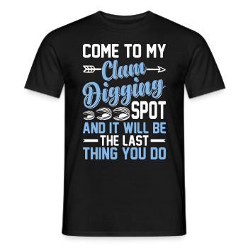 Digging mussels with enthusiasm for mussels - Men's T-Shirt - black - Front - AI Model Male 178 light (178cm)