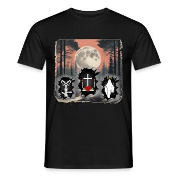 Woodland Cross Halloween Dark Nature Spirit - T-shirt homme - noir - Devant - AI Model Male 178 light (178cm)