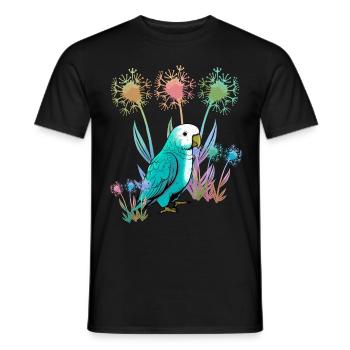 Natur Blumen Papagei Vogel Wildnis - Männer T-Shirt - Schwarz - Vorne - AI Model Male 178 light (178cm)