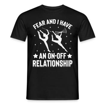 Design „fear And I Have An On-off Relationship“ - Männer T-Shirt - Schwarz - Vorne - AI Model Male 178 light (178cm)
