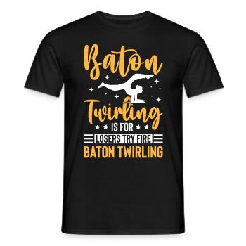 Les amateurs de twirler bâton adoptent le spin - T-shirt homme - noir - Devant - AI Model Male 178 light (178cm)