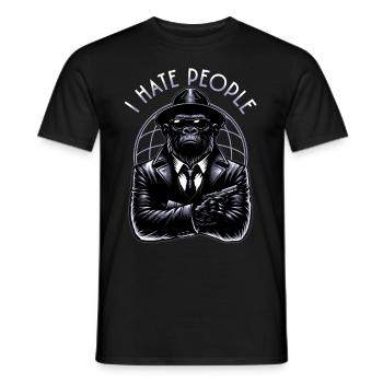 I Hate People - Men's T-Shirt - black - Front - AI Model Male 178 light (178cm)