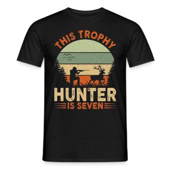 The Hunting Birthday Adventure Awaits You - Men's T-Shirt - black - Front - AI Model Male 178 light (178cm)