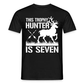 7th Year Hunting Birthday Party for Children, Duck, - Men's T-Shirt - black - Front - AI Model Male 178 light (178cm)