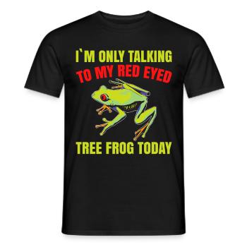 Red-eyed tree frog, rainforest amphibian - Men's T-Shirt - black - Front - AI Model Male 178 light (178cm)