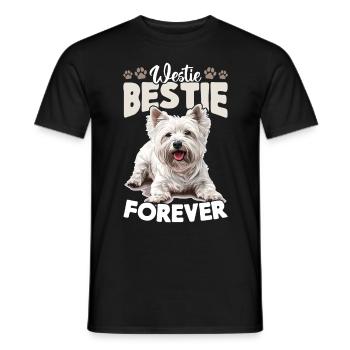 Westie West Highland White Terrier race de chien - T-shirt homme - noir - Devant - AI Model Male 178 light (178cm)