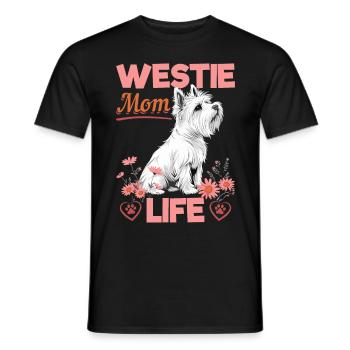 Westie West Highland White Terrier race de chien - T-shirt homme - noir - Devant - AI Model Male 178 light (178cm)