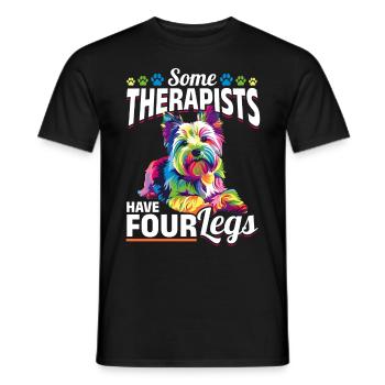 Westie West Highland White Terrier Race de chien - T-shirt homme - noir - Devant - AI Model Male 178 light (178cm)