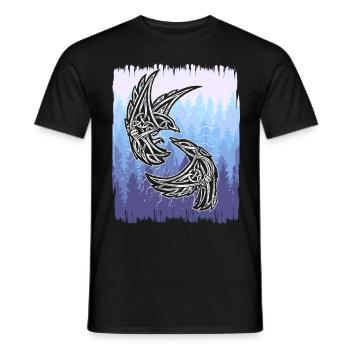 Schamane Keltische Vögel Natur Vogel Wald - Männer T-Shirt - Schwarz - Vorne - AI Model Male 178 light (178cm)
