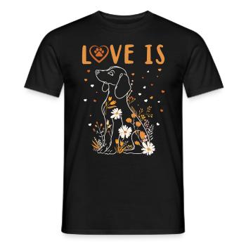 Dachshund Doxie Wiener Dog Breed Love Is - Männer T-Shirt - Schwarz - Vorne - AI Model Male 178 light (178cm)