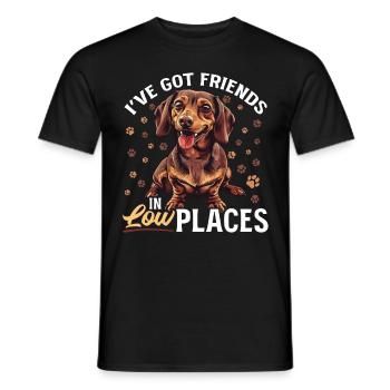 Dachshund Doxie Wiener Dog Breed I´ve Got Friends - Männer T-Shirt - Schwarz - Vorne - AI Model Male 178 light (178cm)